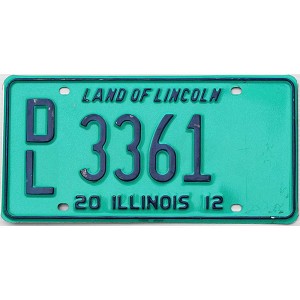 2012 Illinois Dealer License Plate #3361