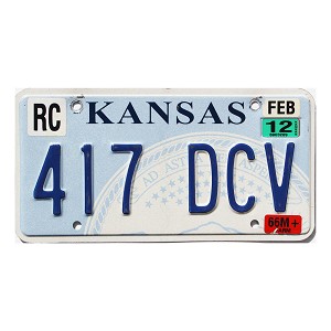 2012 Kansas Farm License Plate #417DCV
