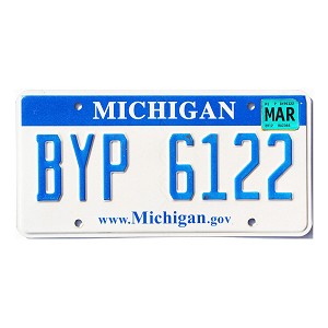 2012 Michigan License Plate #BYP6122