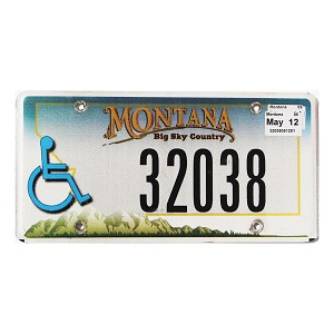 2012 Montana Disabled License Plate #32038