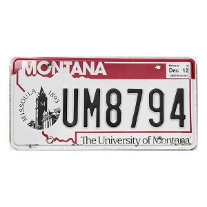 2012 University Of Montana License Plate #UM8794