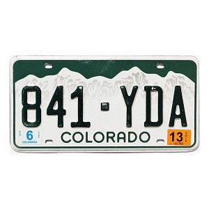 2013 Colorado License Plate #841YDA