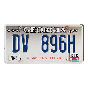 2013 Georgia Veteran Disabled License Plate #DV896H