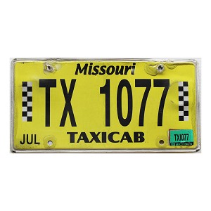 2013 Missouri Taxicab License Plate #1077