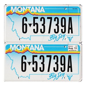 2013 Montana License Plates Pair #653739A