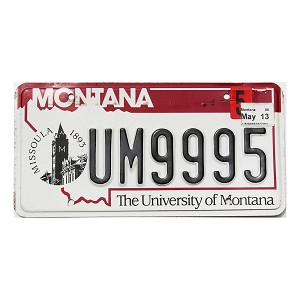 2013 University Of Montana License Plate #UM9995