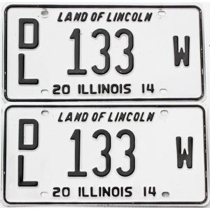 2014 Illinois Dealer License Plates Pair #133W