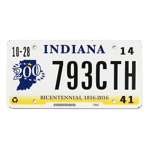 2014 Indiana License Plate #793CTH