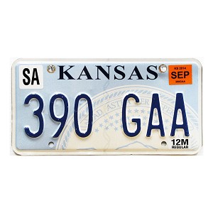 2014 Kansas Truck License Plate #390GAA