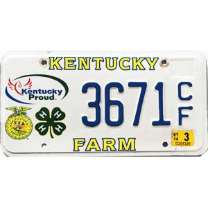 2014 Kentucky 4H License Plate #3671CF