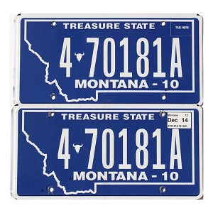 2014 Montana License Plates Pair #470181A
