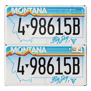 2014 Montana License Plates Pair #498615B