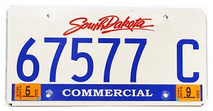 2014 South Dakota Commercial License Plate #67577C