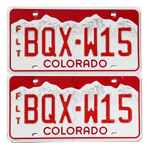 2015 Colorado Fleet License Plates Pair #BQXW15