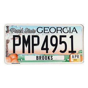 2015 Georgia License Plate #PMP4951