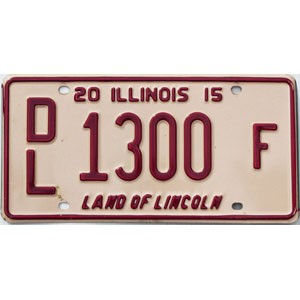 2015 Illinois Dealer License Plate #1300F