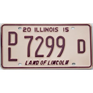 2015 Illinois Dealer License Plate #7299D