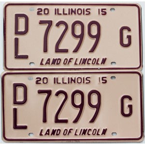 2015 Illinois Dealer License Plates Pair #7299G