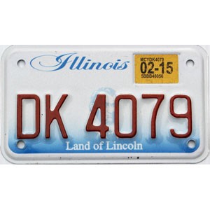 2015 Illinois Motorcycle License Plate #DK4079