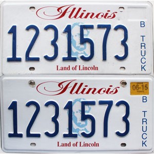 2015 Illinois Truck License Plates Pair #1231573