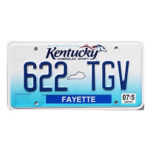 2015 Kentucky License Plate #622TGV