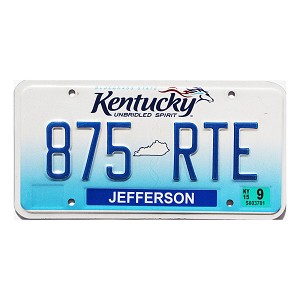 2015 Kentucky License Plate #875RTE