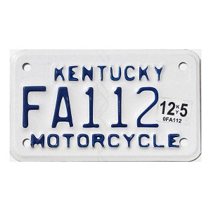 2015 Kentucky Motorcycle License Plate #FA112
