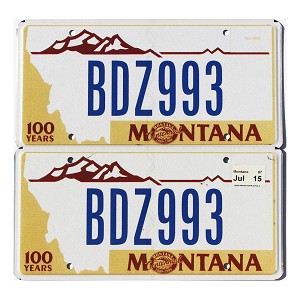 2015 Montana Centennial License Plates Pair #BDZ993