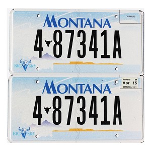 2015 Montana License Plates Pair #487341A