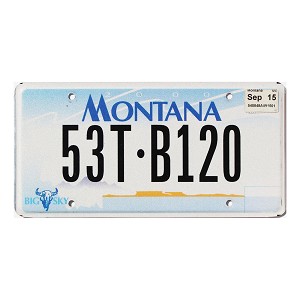 2015 Montana Truck License Plate #53TB120