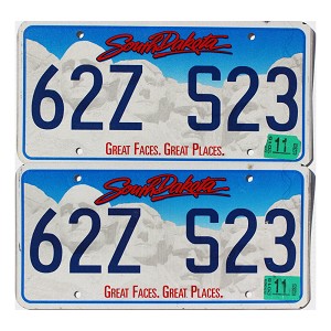 2015 South Dakota License Plates Pair #62ZS23