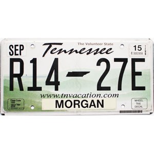2015 Tennessee License Plate #R1427E