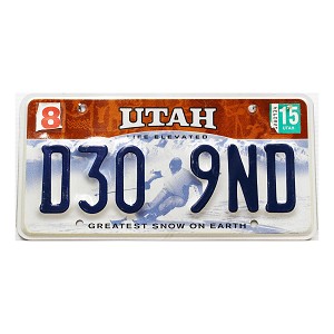 2015 Utah Ski License Plate #D309ND