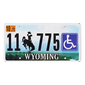 2015 Wyoming Disabled License Plate #11775