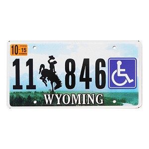 2015 Wyoming Disabled License Plate #11846