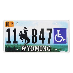 2015 Wyoming Disabled License Plate #11847