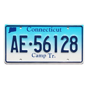 2016 Connecticut Camp Trailer License Plate #AE56128