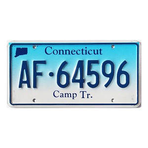 2016 Connecticut Camp Trailer License Plate #AF64596