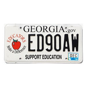 2016 Georgia Education License Plate #ED90AW