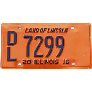 2016 Illinois Dealer License Plate #7299