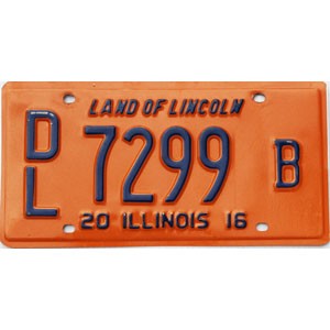 2016 Illinois Dealer License Plate #7299B