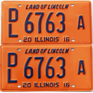 2016 Illinois Dealer License Plates Pair #6763A