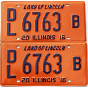 2016 Illinois Dealer License Plates Pair #6763B