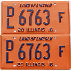 2016 Illinois Dealer License Plates Pair #6763F