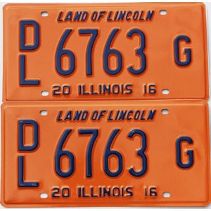 2016 Illinois Dealer License Plates Pair #6763G
