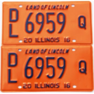 2016 Illinois Dealer License Plates Pair #6959Q