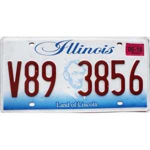 2016 Illinois License Plate #V893856