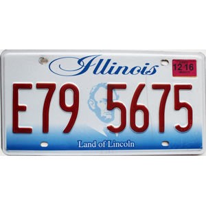 2016 Illinois License Plate #E795675