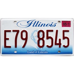 2016 Illinois License Plate #E798545
