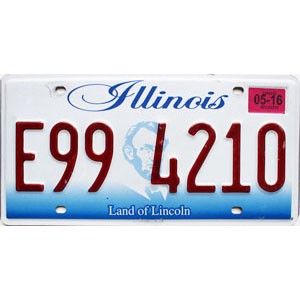 2016 Illinois License Plate #E994210